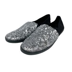 Yellow Box Women's Pavlova Sequin Slip-On Shoes Black Silver Size 7.5‎